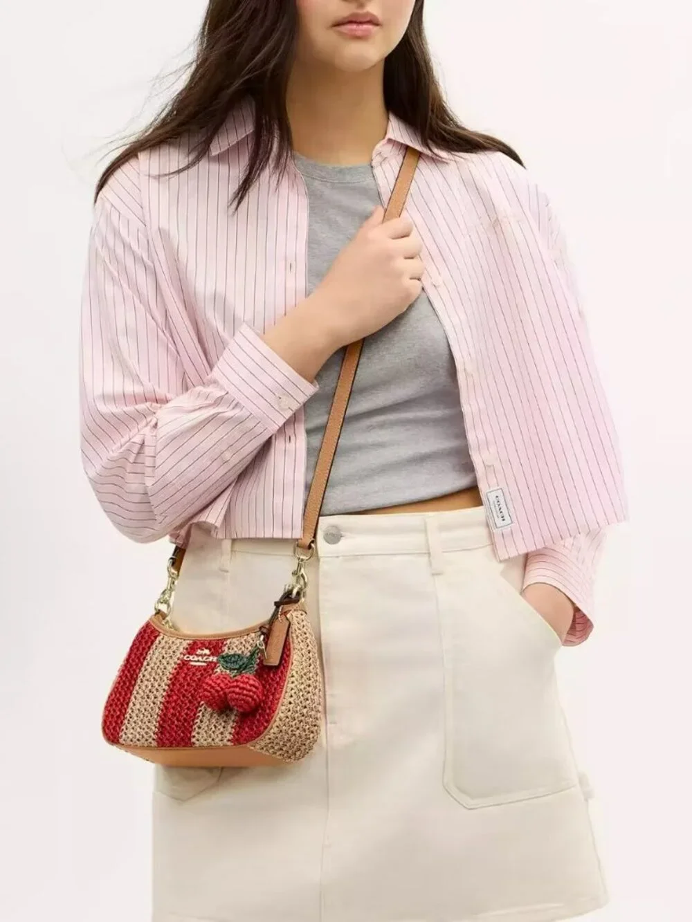 coach Teri Shoulder Bag With Stripes And Charm cer34 - Picture 12 of 14